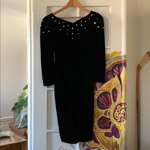 Vintage black velvet dress